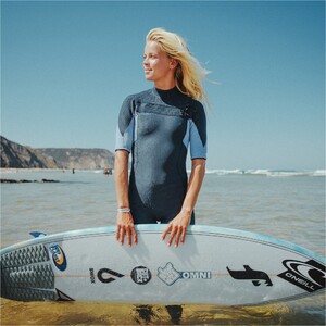 2024 O'Neill Womens Hyperfreak 2mm Chest Zip Short Sleeve